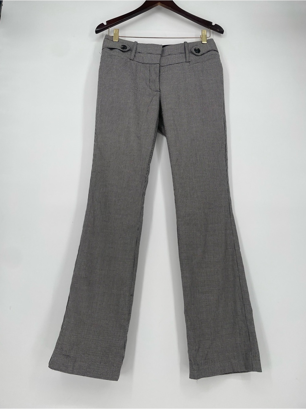 Y2K Candie’s Black & White Houndstooth Straight Leg Pull On Dress Pants Stretch